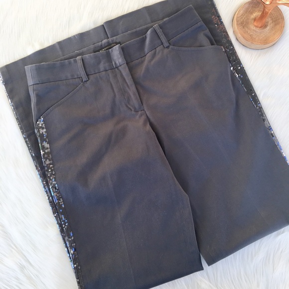 BCBG Grey Tuxedo Pants Size 6 - Picture 2 of 7